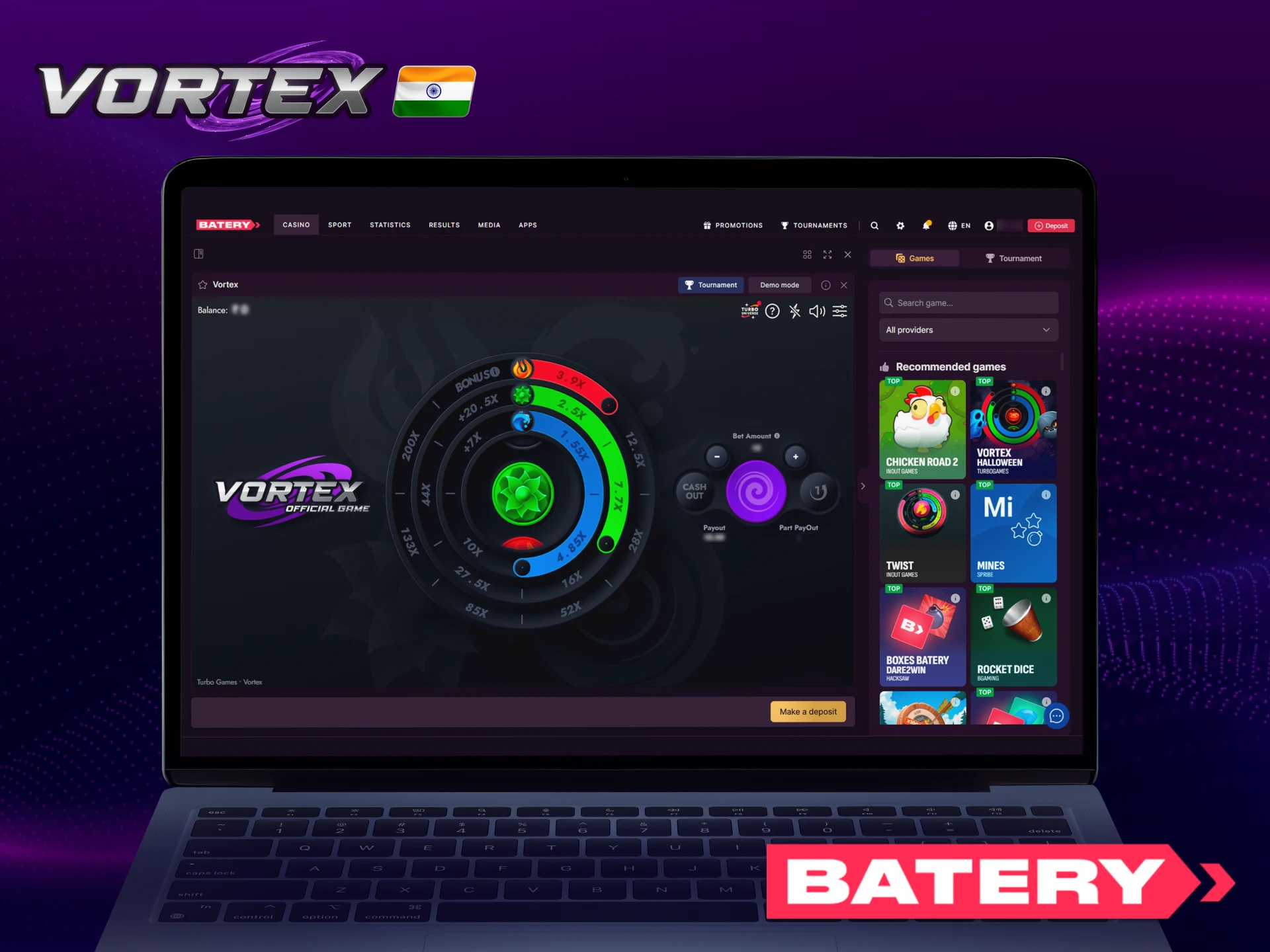 Enjoy Vortex at Batery Casino – instant deposits, bonuses, and real money play