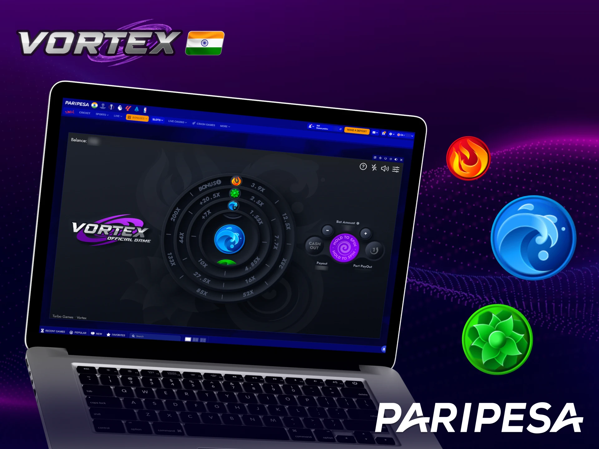 Vortex Casino game at Paripesa – play for real money and get exclusive bonuses