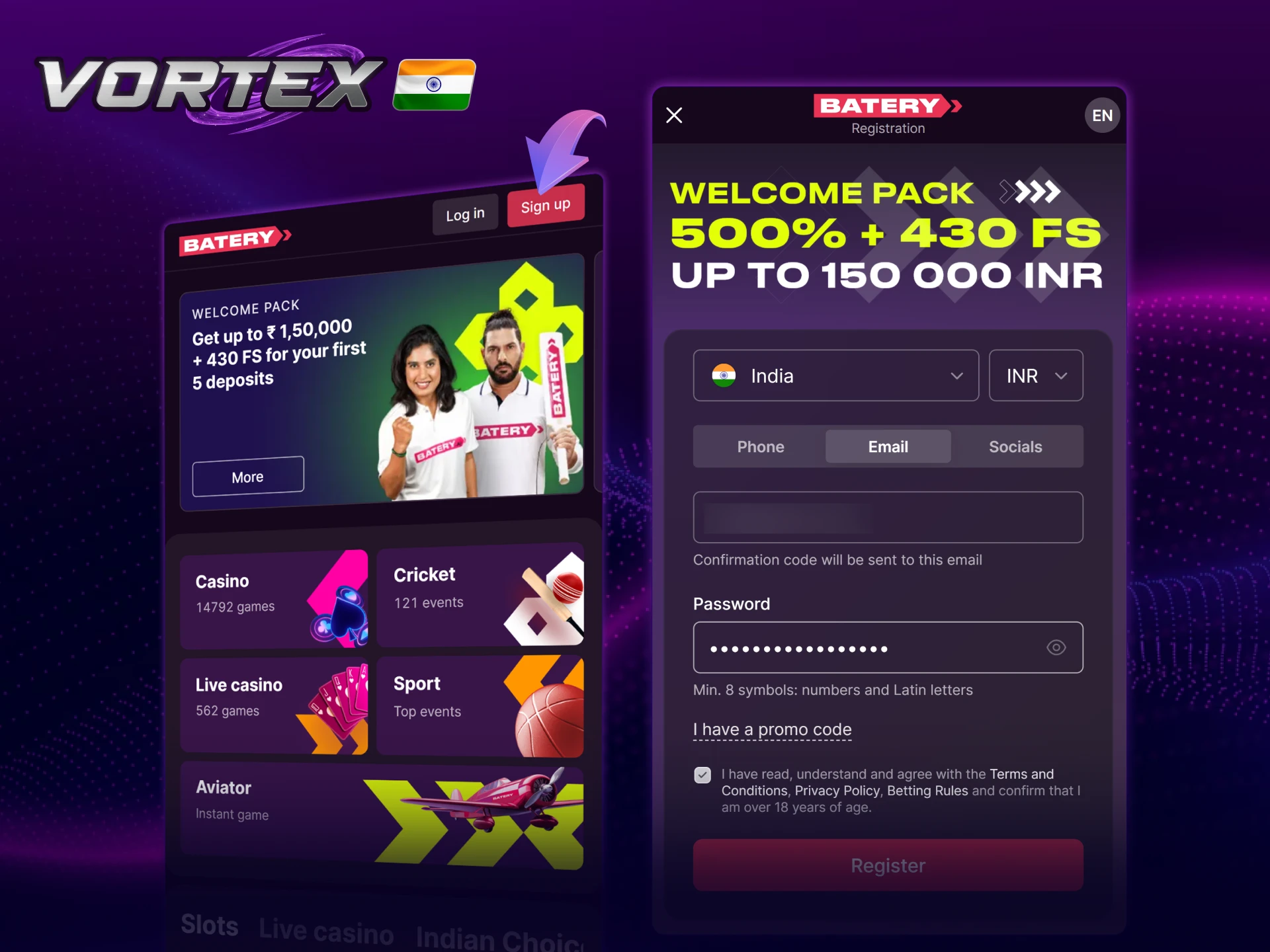Batery betting registration India – simple steps to create your new account