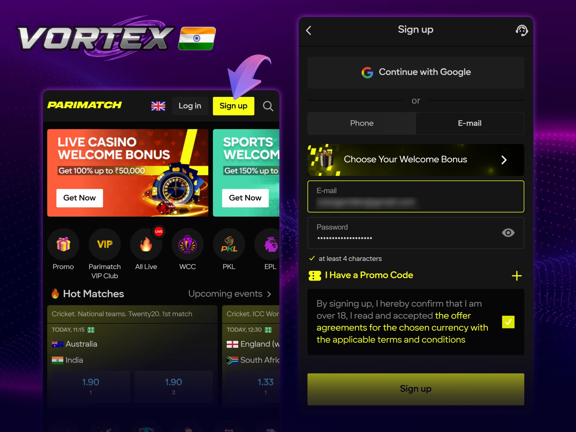 Parimatch India account registration tutorial – easy sign-up for new players