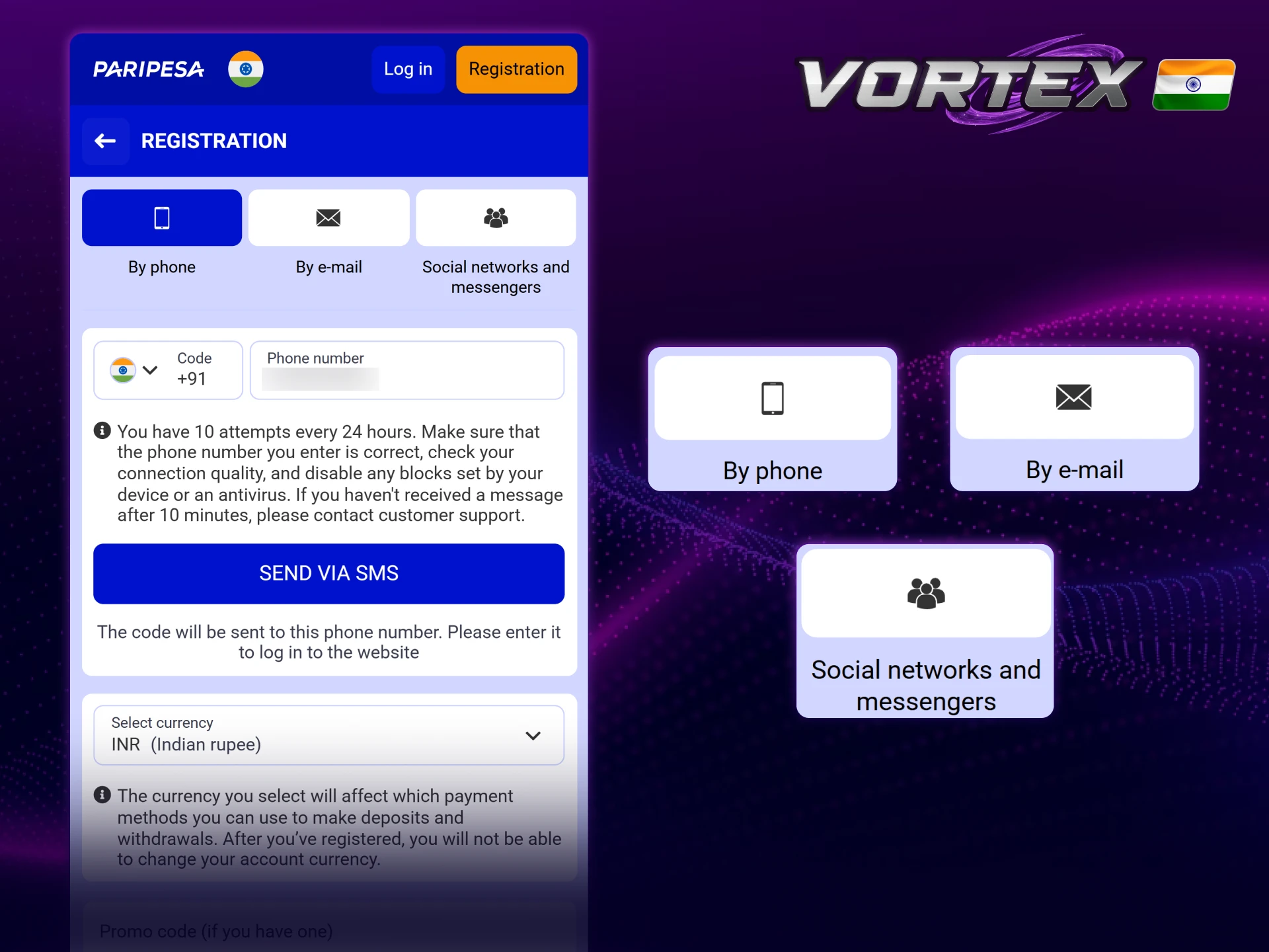 Paripesa registration steps India – create account for casino